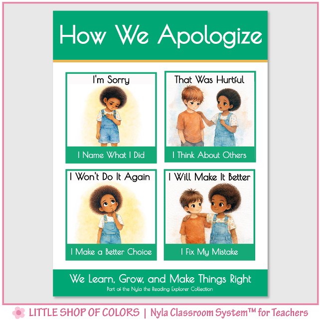 How We Apologize Kindergarten Anchor Chart (Creator Uploaded)