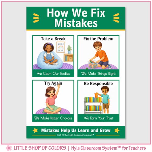 How We Fix Mistakes Classroom Anchor Chart