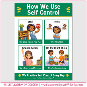 How We Use Self Control Classroom Anchor Chart