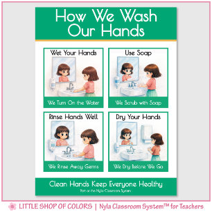 How We Wash Our Hands Classroom Anchor Chart