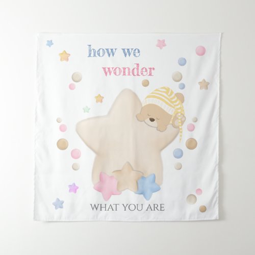 How We Wonder Baby Gender Reveal Teddy Bear Tapest Tapestry