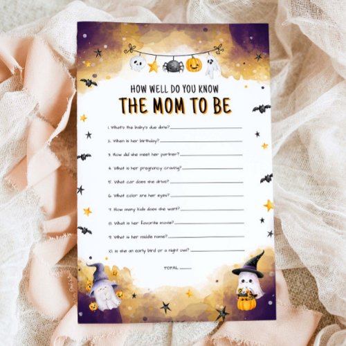 How Well Do You Know Mom Halloween Baby Game