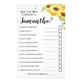 How well do you know mom shower bilingual card flyer (Back)