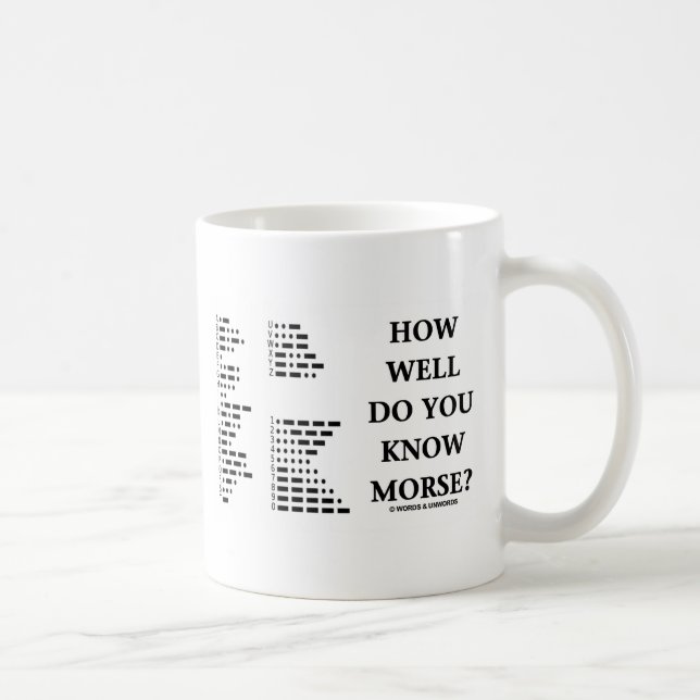 How Well Do You Know Morse? (Intl Morse Code) Coffee Mug (Right)