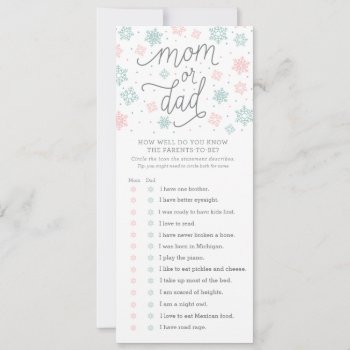 How Well Do You Know Snowflake Baby Shower Game by BanterandCharm at Zazzle