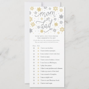 How Well Do You Know Snowflake Baby Shower Game Invitation