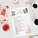 How Well Do You Know the Bride Alice In Wonderland<br><div class="desc">Vintage Alice in Wonderland how well do you know the bride bridal shower game. Fun game to play at your bridal shower party. Perfect for an Alice in Wonderland-themed bridal shower. Design features a mix of our own hand-drawn original florals and artwork. We've meticulously restored the iconic Alice in Wonderland...</div>