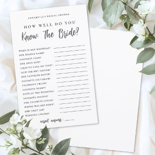 How Well Do You Know The Bride Bridal Shower Game