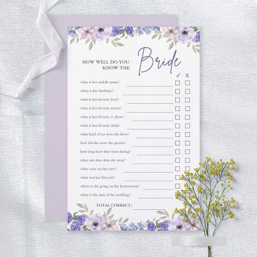How Well Do You Know The Bride Bridal Shower Game