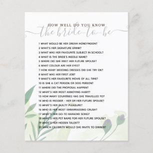 How Well Do you Know The Bride Bridal Shower Game