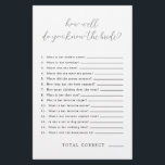 How Well Do You Know The Bride Bridal Shower Game<br><div class="desc">How Well Do You Know The Bride Bridal Shower Game</div>