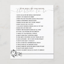 How Well Do you Know The Bride Bridal Shower Game