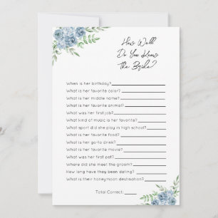 How Well Do You Know The Bride- Bridal Shower Game Holiday Card