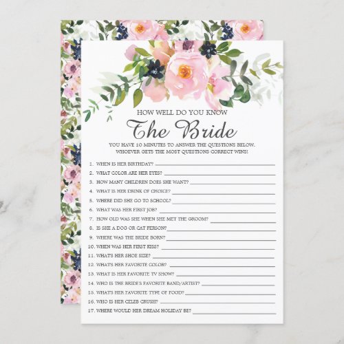How Well Do You Know The Bride Bridal Shower Game Invitation