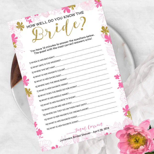 How well do you know the bride bridal shower game invitation | Zazzle