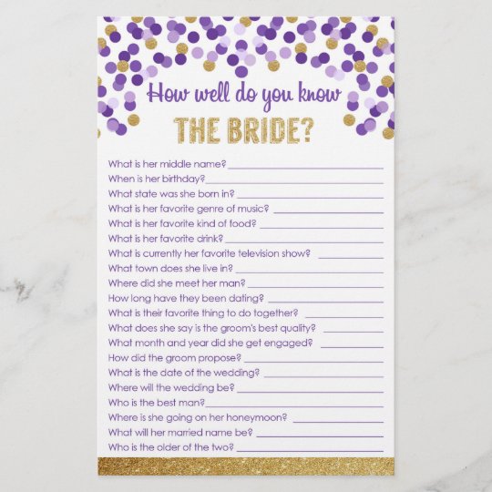 How Well Do You Know The Bride Zazzle How Well Do You Know The Bride
