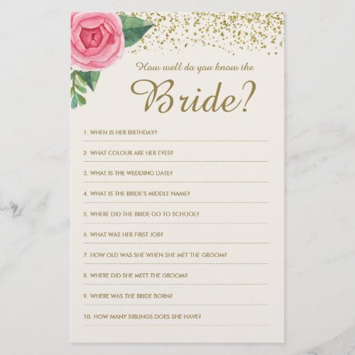 How well do you know the Bride Game