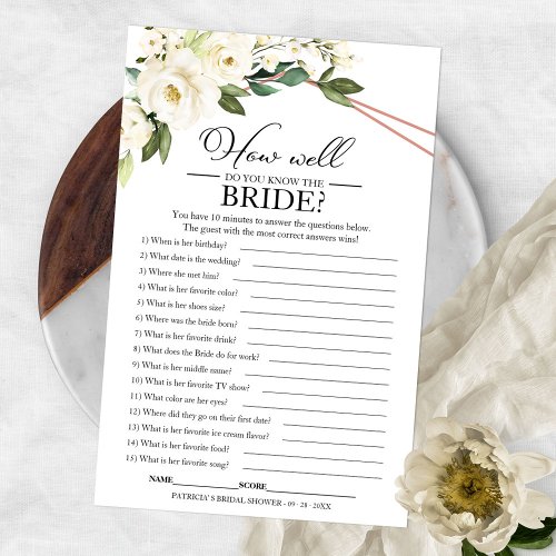 How Well Do You Know The Bride Greenery Geometric  Flyer