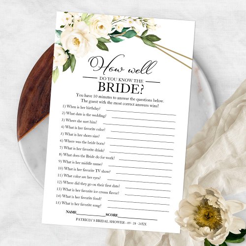 How Well Do You Know The Bride Greenery Geometric Flyer