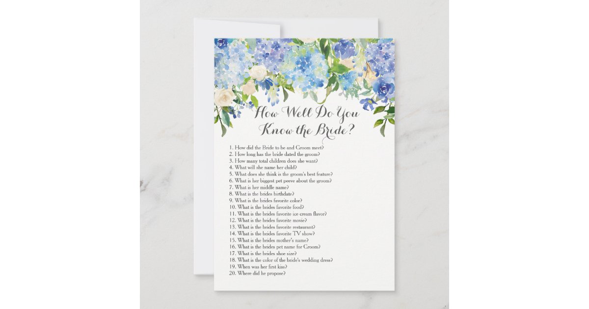 How well do you know the bride? invitation