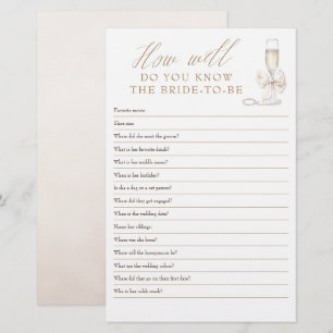 How Well Do You Know The Bride To Be Bridal Games