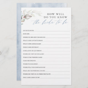 How Well Do You Know The Bride To Be Bridal Shower