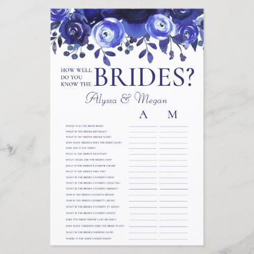 How Well Do You Know The Brides Blue Floral LGBTQ