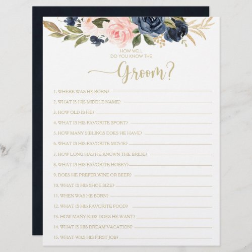 How Well Do You Know the Groom Bridal Shower Game