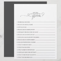 How Well Do You Know the Groom Bridal Shower Game
