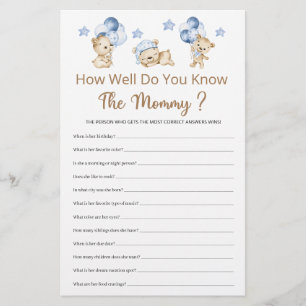 How Well Do You Know The Mommy Boy Baby Shower 