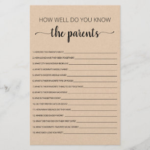How well do you know the Parents party game