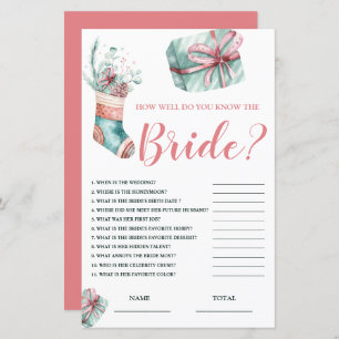 How well know the Bride Christmas Bridal Game