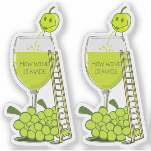 How Wine is Made Funny Contour Cut Sticker