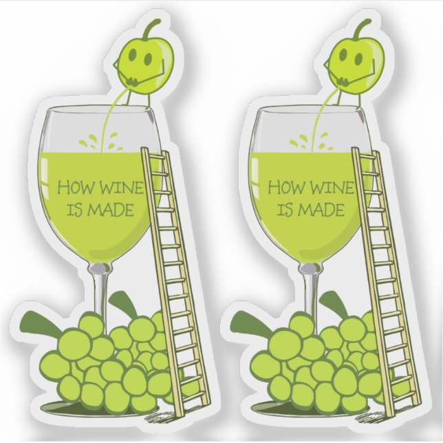 How Wine is Made Funny Contour Cut Sticker (Front)