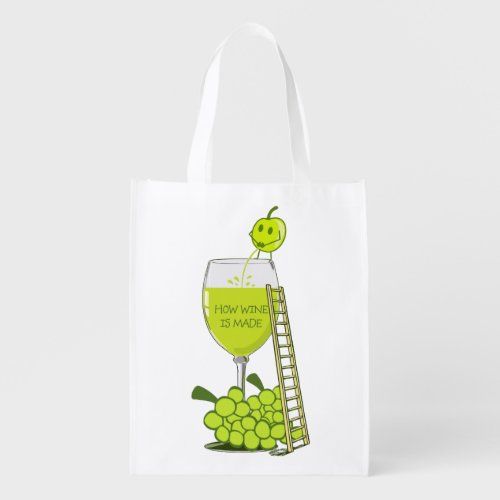 How Wine is Made Funny Design Grocery Bag