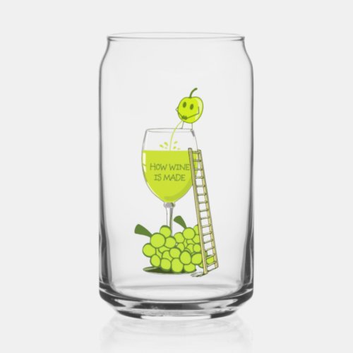 How Wine is Made Funny Illustration Green Can Glass