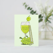 How Wine is Made Funny Illustration Green Postcard (Standing Front)