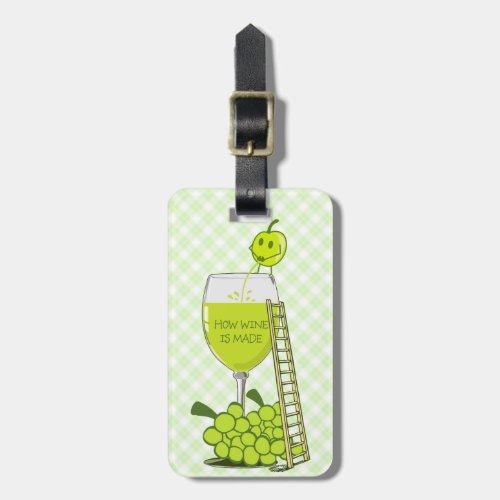 How Wine is Made Funny Illustration Luggage Tag