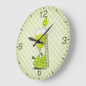 How Wine is Made Funny Illustration Numbered Large Clock (Angle)