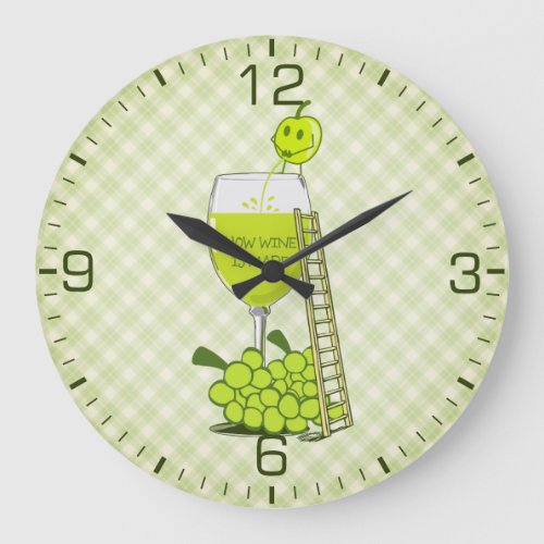 How Wine is Made Funny Illustration Numbered Large Clock