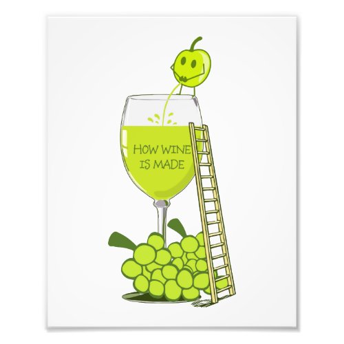 How Wine is Made Funny Illustration Photo Print