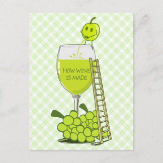 How Wine is Made Funny Illustration Postcard