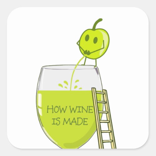 How Wine is Made Funny Square Sticker