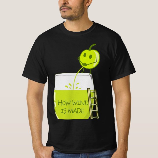 How Wine is Made Silly Design T-Shirt (Front)