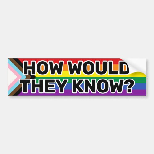 How Would They Know Black Gay Progress Pride Funny Bumper Sticker