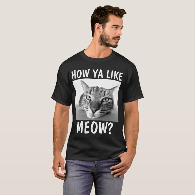 HOW YA LIKE MEOW? Funny Cat T-shirts (Front Full)