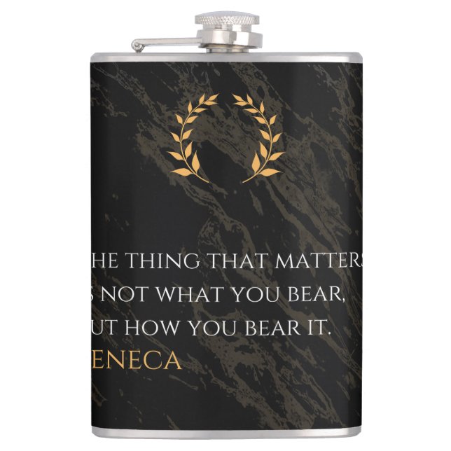 How You Bear It - Seneca Stoic Philosophy Quote Flask (Front)