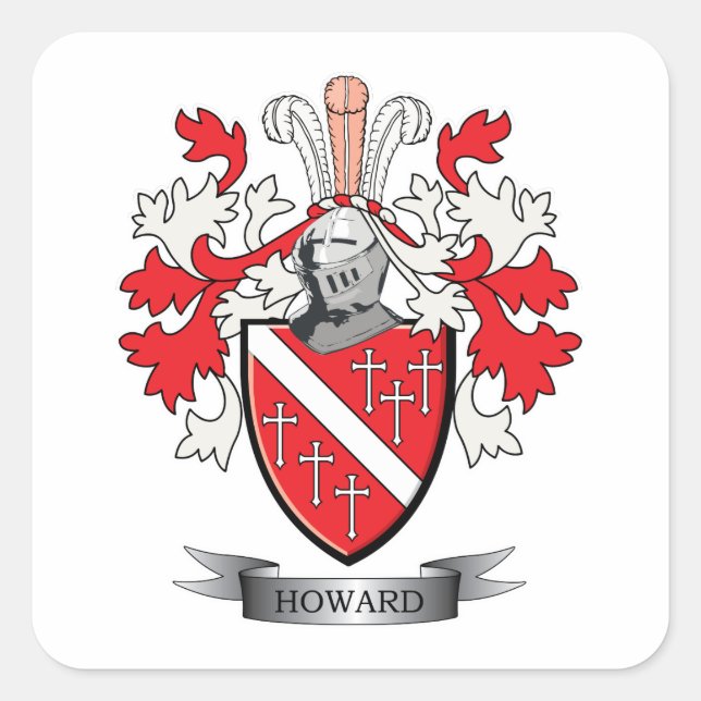 Howard Coat of Arms Square Sticker (Front)