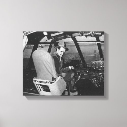 Howard Hughes in Spruce Goose Wooden Plane Canvas Print