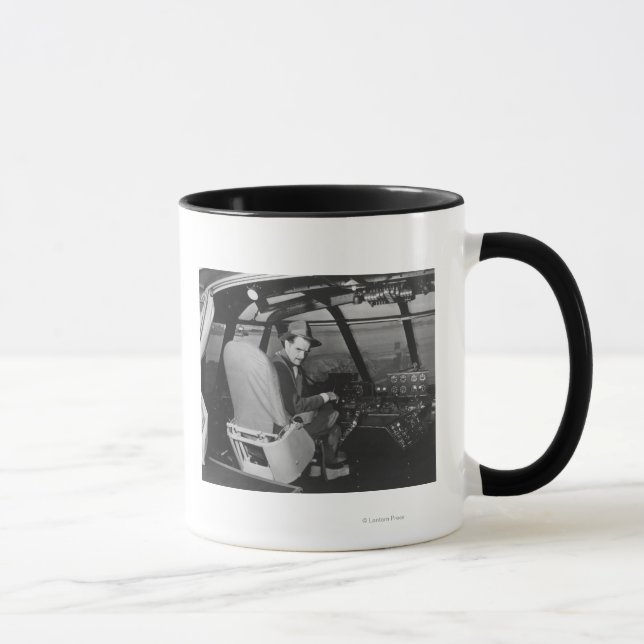 Howard Hughes in Spruce Goose Wooden Plane Mug (Right)